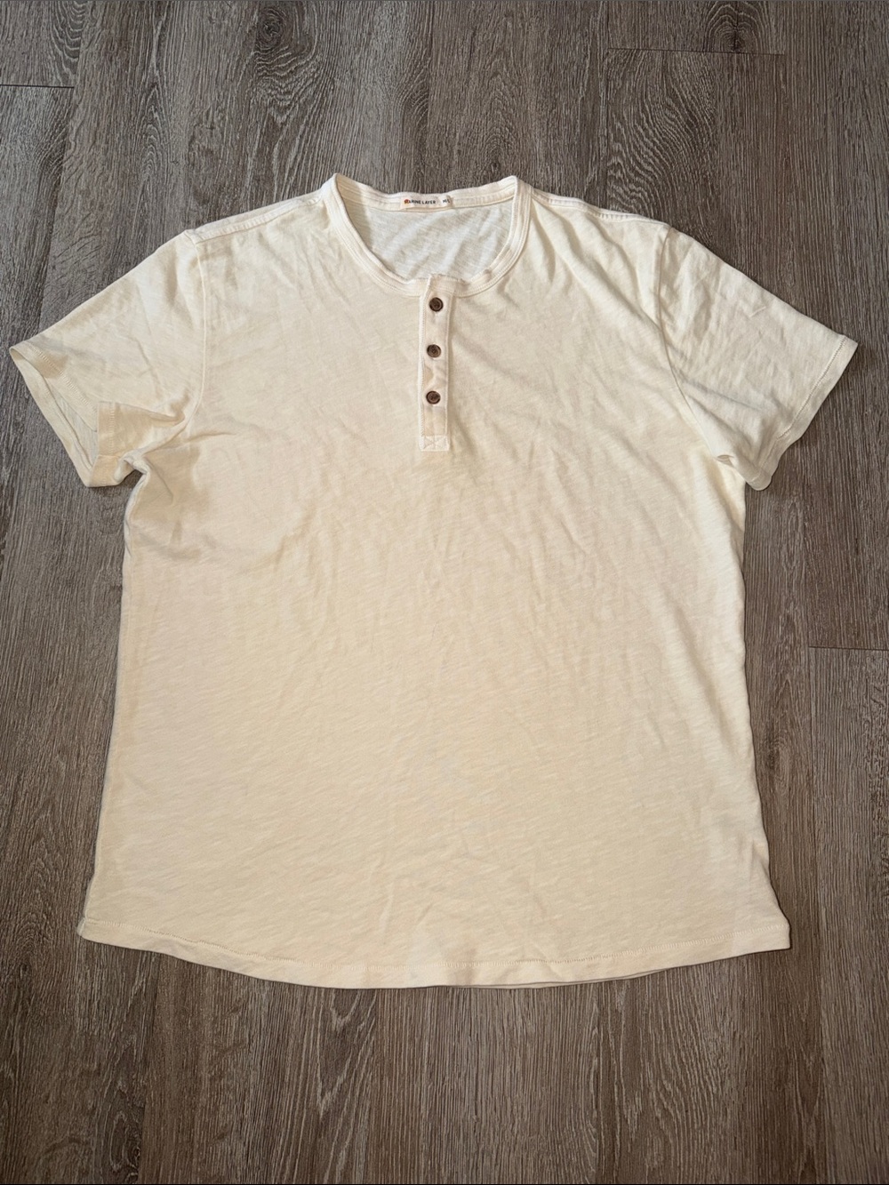 Marine Layer Vintage Heavy Slub Henley Short Sleeve Shirt Size Medium large
